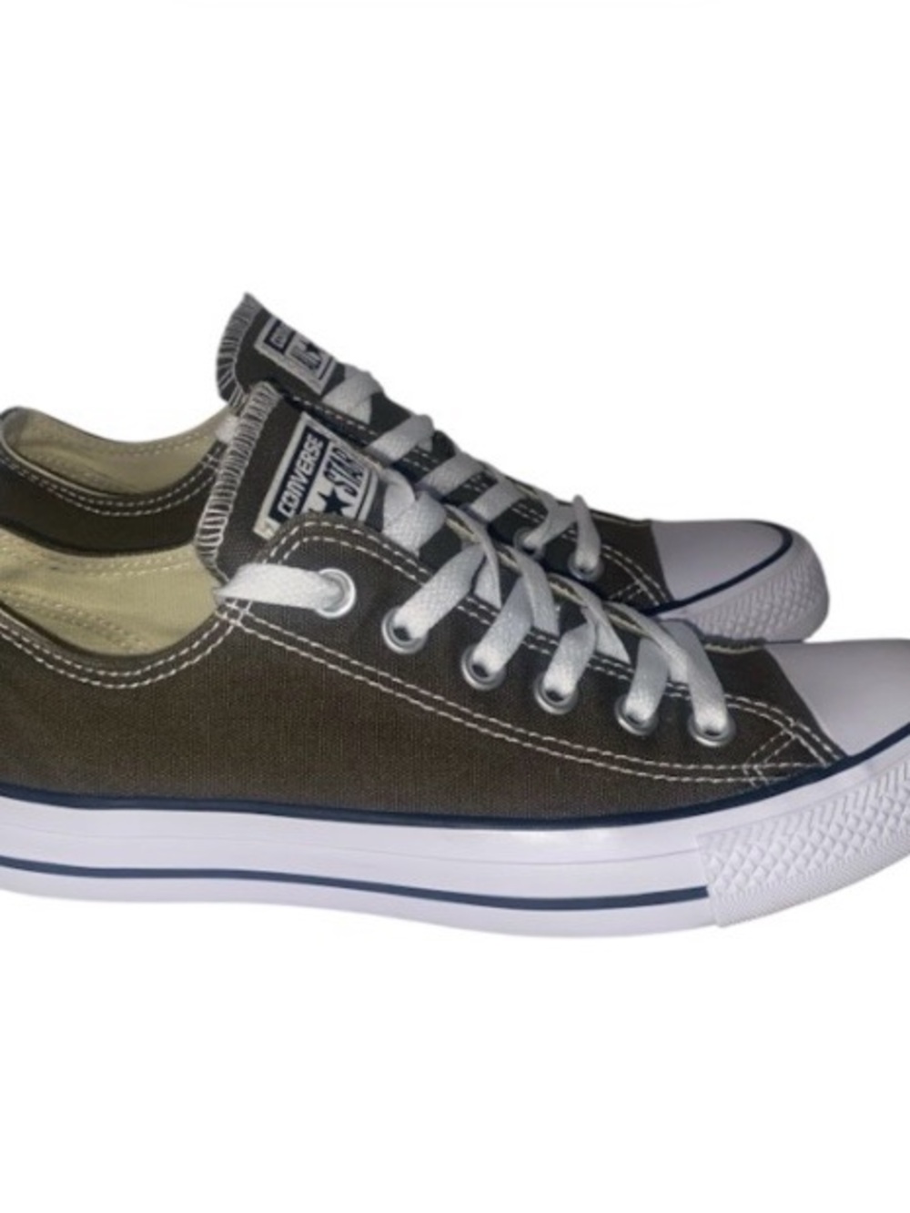 Converse Low Top Sneakers Olive Green/White. Size 8 Women’s/Mens 6 (Pre owned)